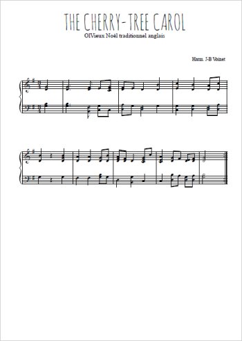 Téléchargez l'arrangement pour piano de la partition de The cherry-tree carol en PDF